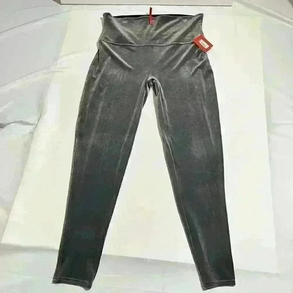SPANX NWT Silver Chrome Velvet High Waist Leggings 3XL Womens - Picture 3 of 15